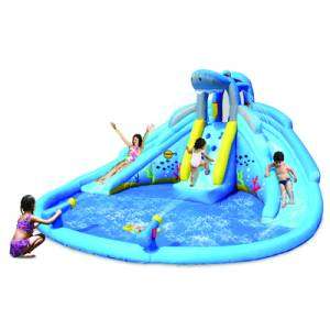 Noleggio Gonfiabile Blue Shark con Bambini che Giocano